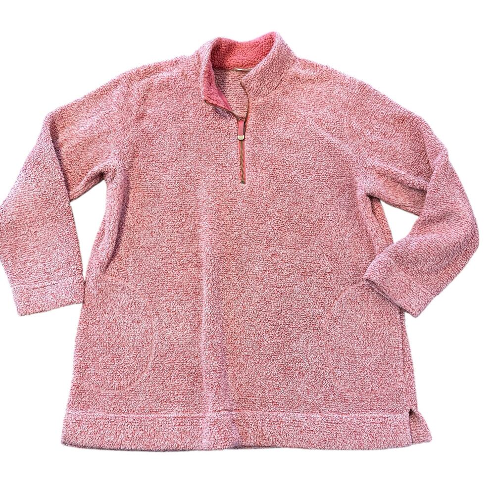 Soft Surroundings Women’s soft red fluffy fleece jacket, Size XL